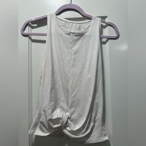 Outdoor Voices Top Sleeveless Crew Neck Waist Length Knotted Front White Size M
